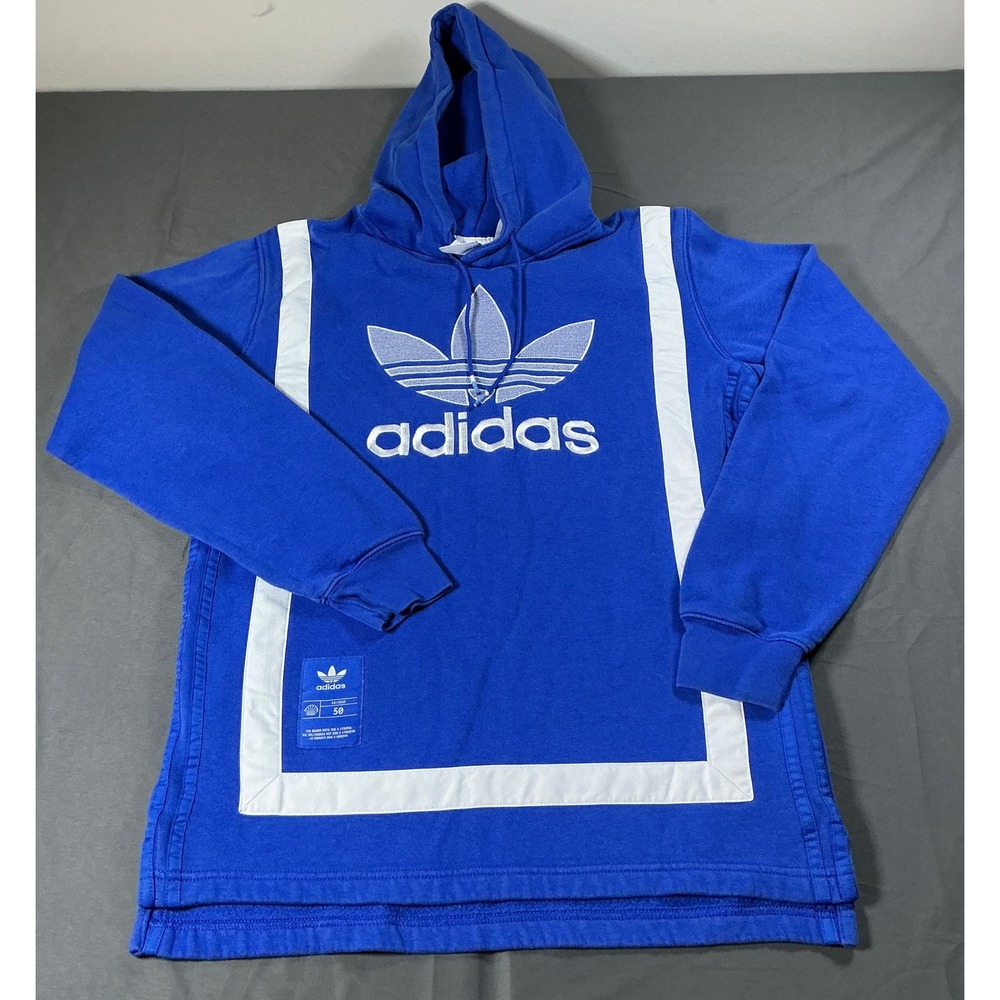 Adidas Originals Blue Trefoil Logo Hoodie SS/2020 Pullover Mens Small